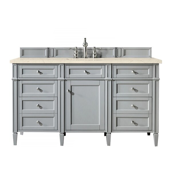 James Martin Vanities Brittany 60in Single Vanity, Urban Gray w/ 3 CM Eternal Marfil Quartz Top 650-V60S-UGR-3EMR - main